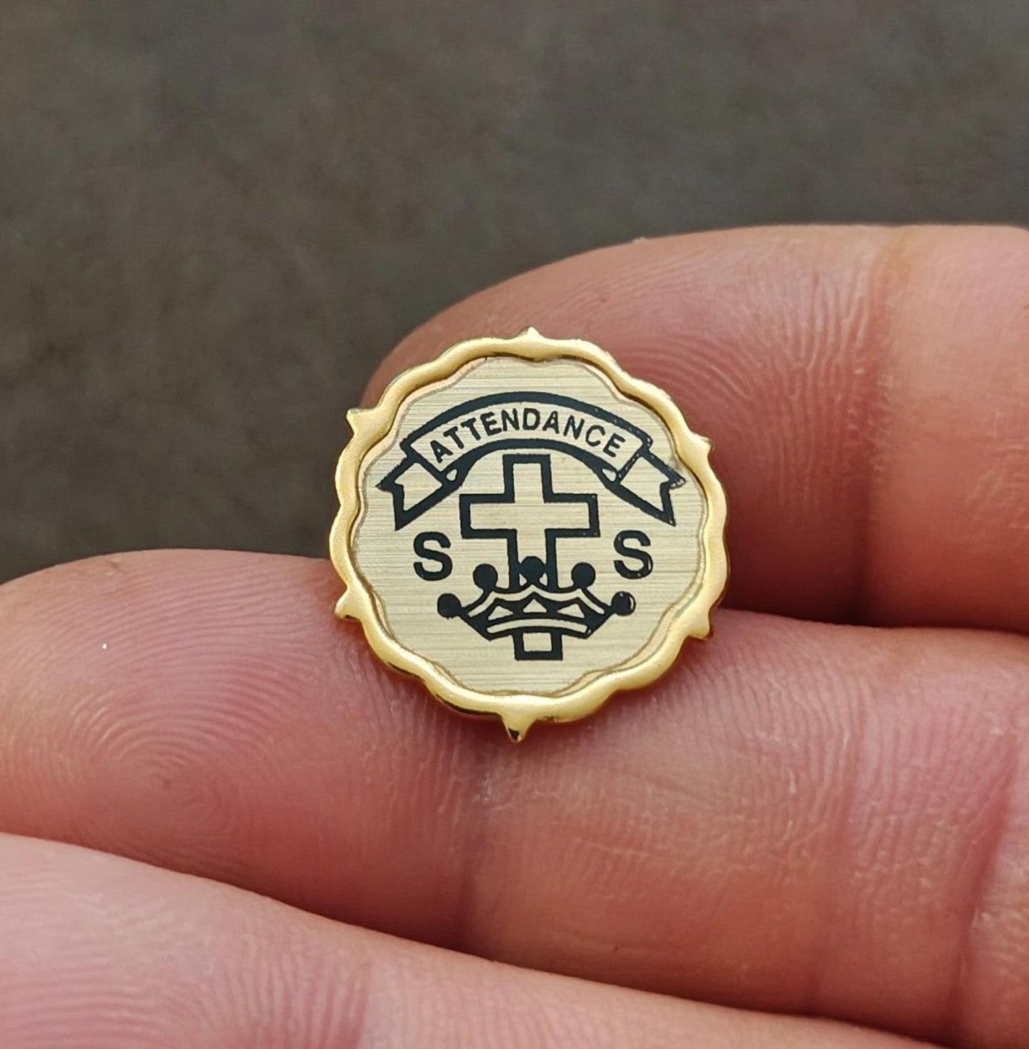 Vintage Sunday School Attendance Gold Tone Pin