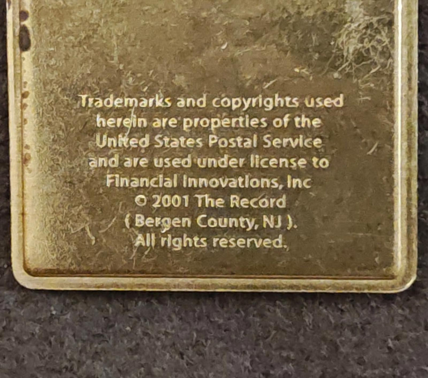 United States Postal Service "Heroes USA 2001" Commemorative Stamp Gold Tone Pin
