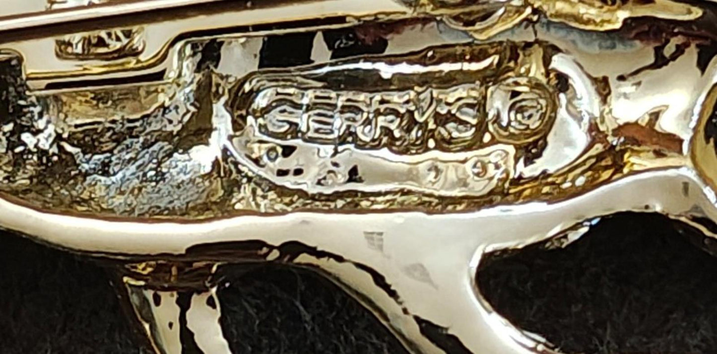 1980s Vintage Gerry's Silver Tone Textured Leopard Brooch Pin