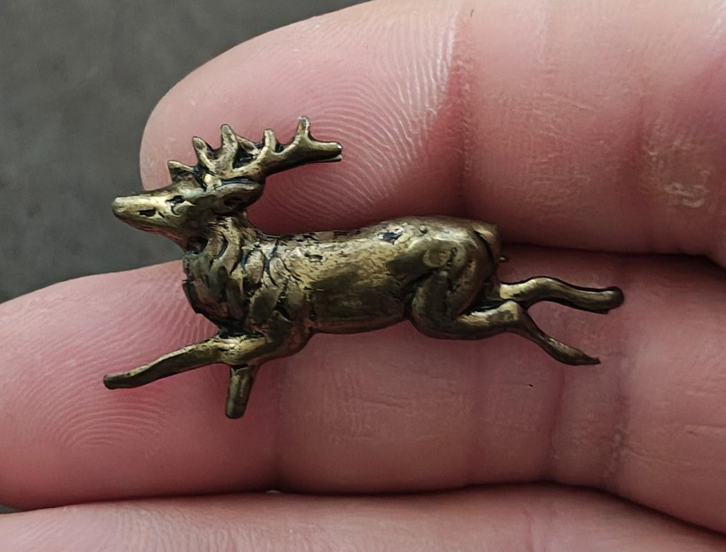 1960s Vintage Running Or Leaping Brass Deer Figurine