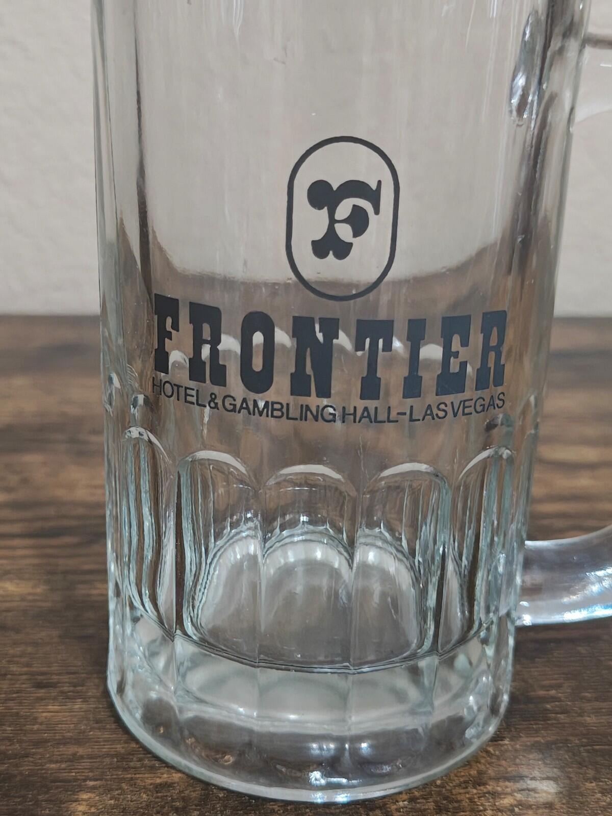 1970s Frontier Hotel and Gambling Hall Las Vegas 12 oz Glass Mug/Beer Mug/Stein