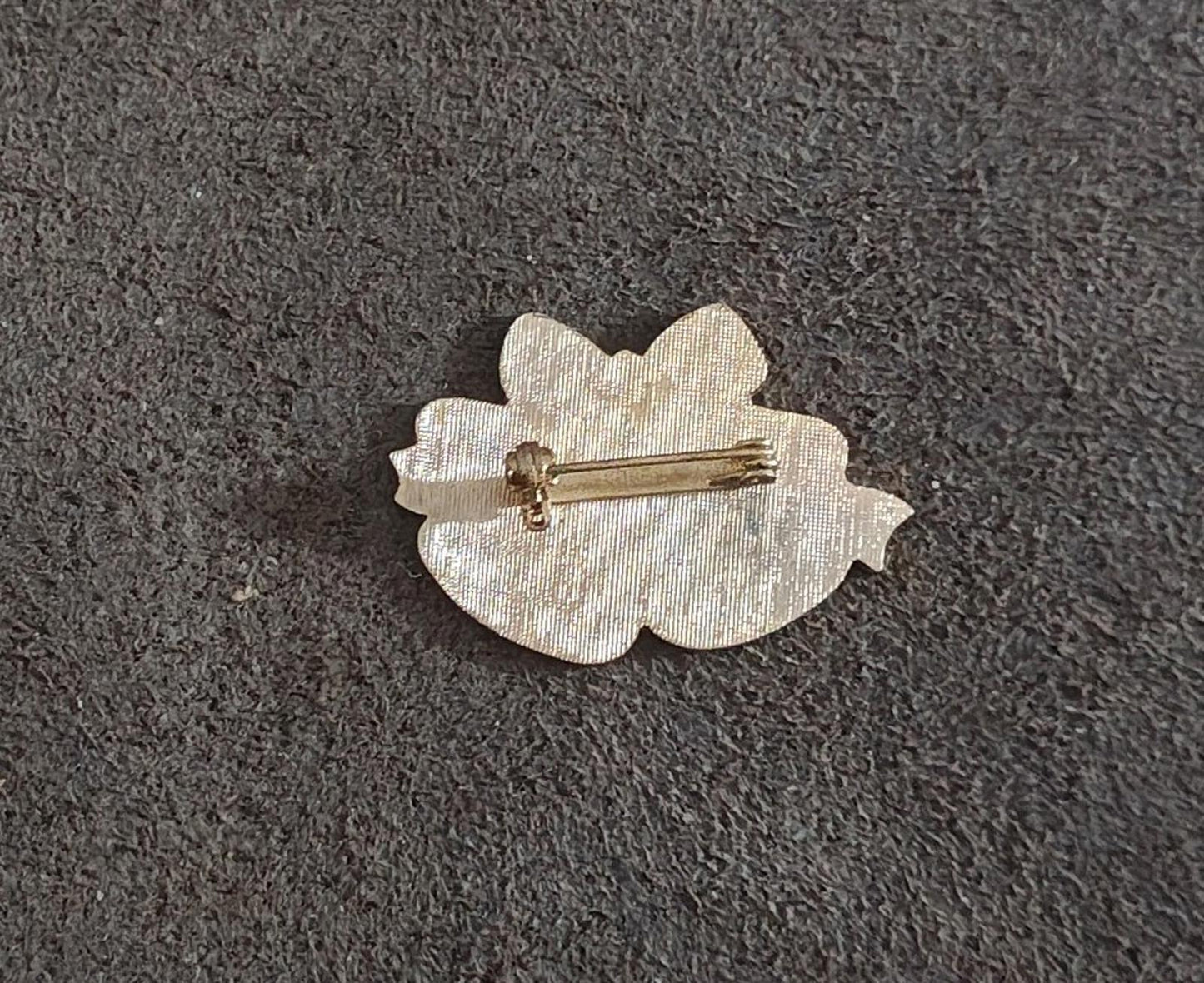 1970s Vintage Christmas Bells Gold Tone Enamel Brooch Pin