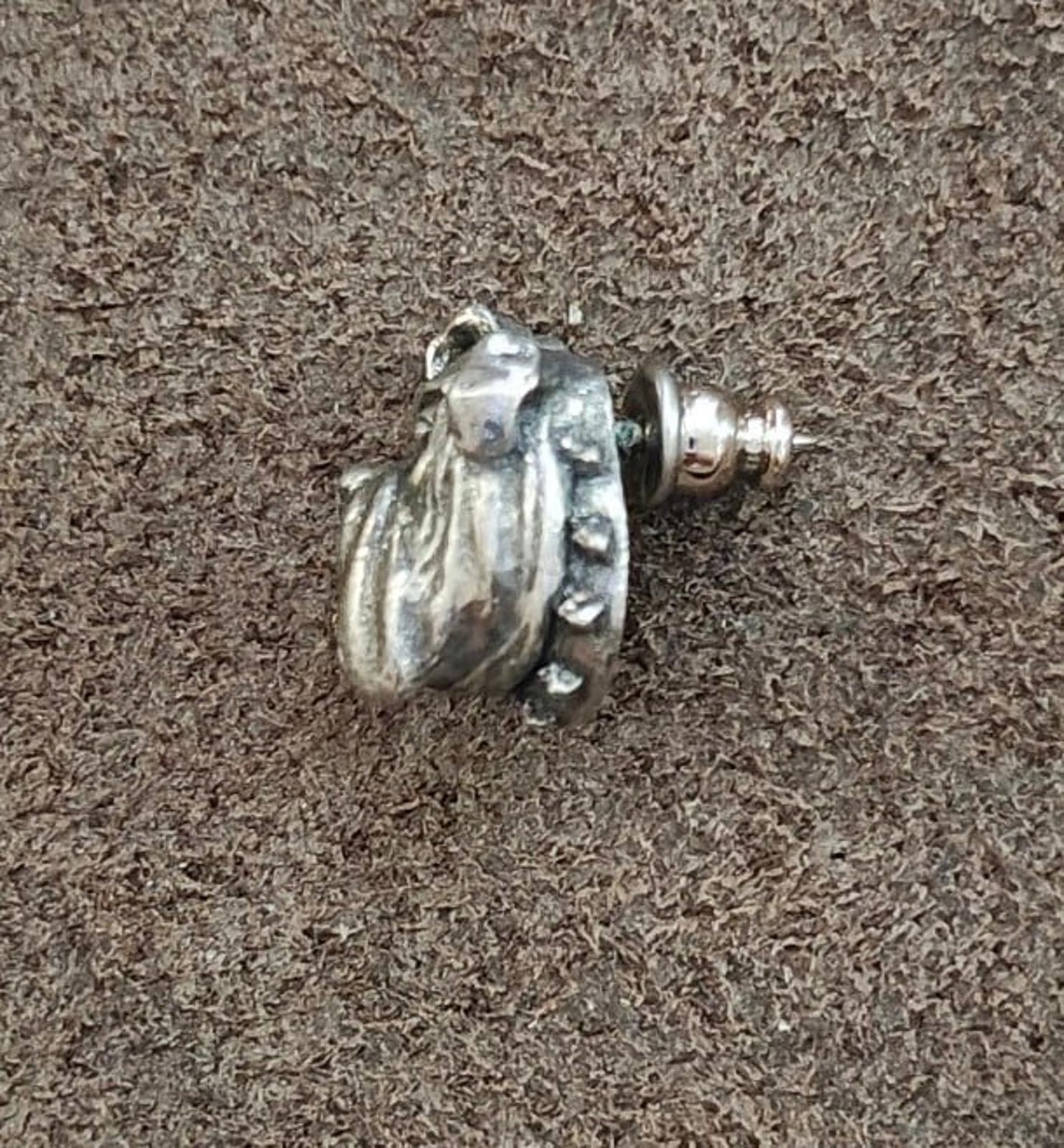 1980's Bulldog Dog Head Pewter Pin