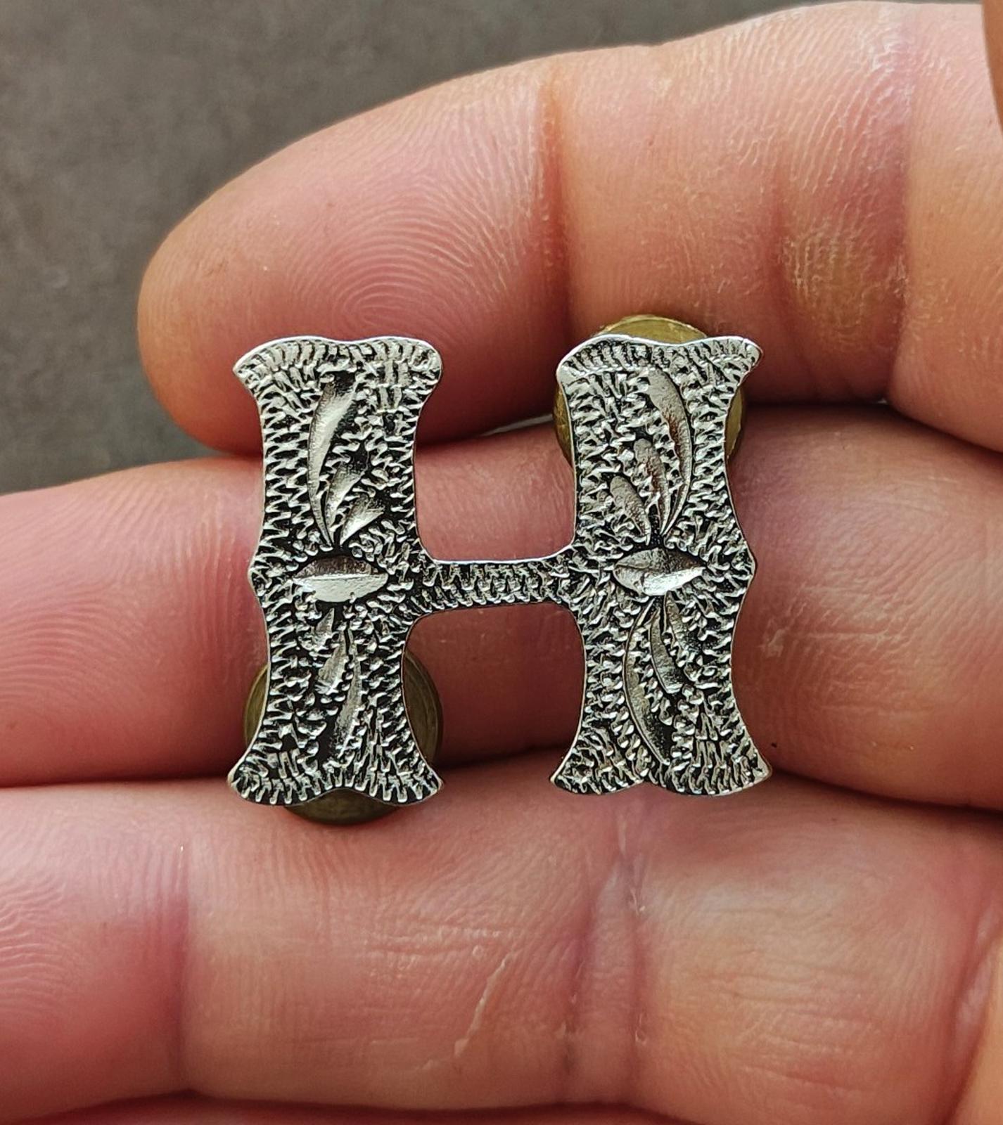 Alphabet Letter "H" Screwback Concho