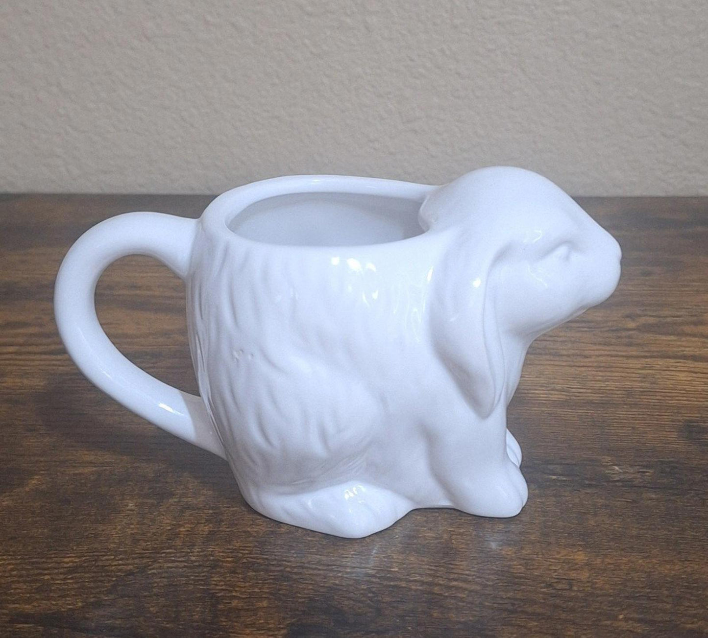 3D Embossed White Bunny Ceramic Mug
