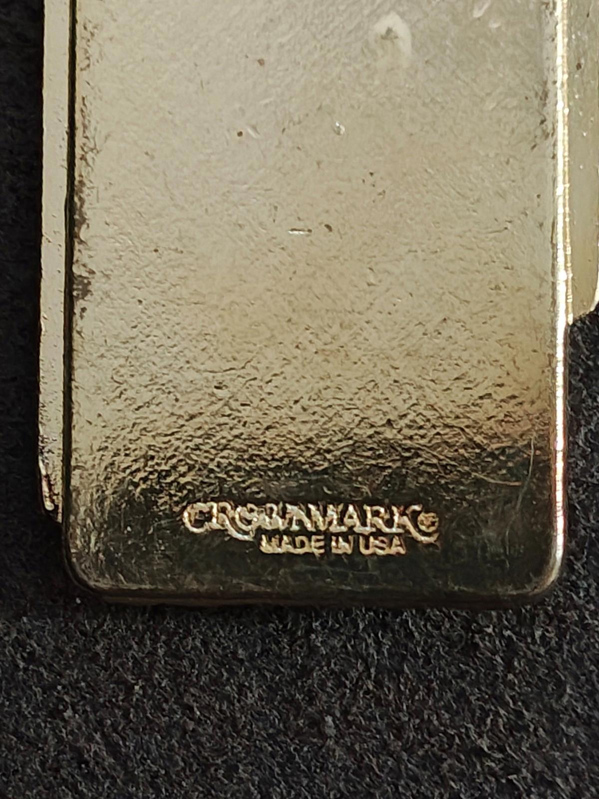 1970s Vintage Art Deco Style Crownmark Initial Letter "B" Gold Tone Keychain