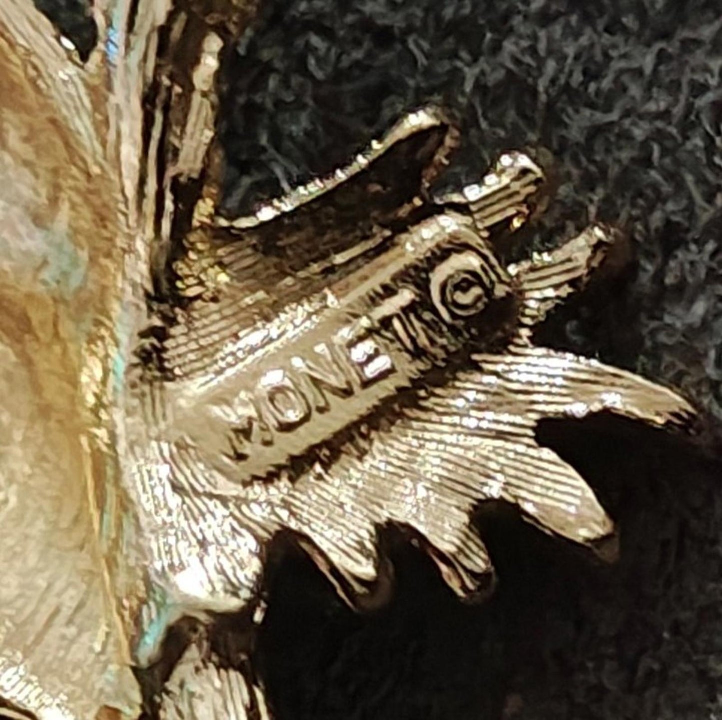 1980s Monet Gold Tone Owl With Emerald Green Rhinestone Eyes Brooch