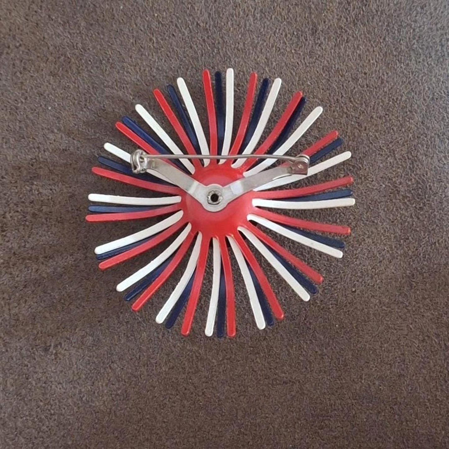 1960s Red White & Blue Patriotic Starburst Fireworks Brooch
