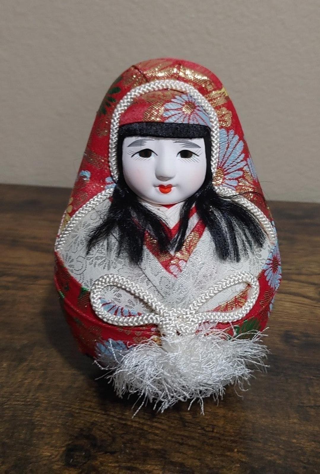 Beautiful Vintage Japanese Traditional Hime Daruma Doll