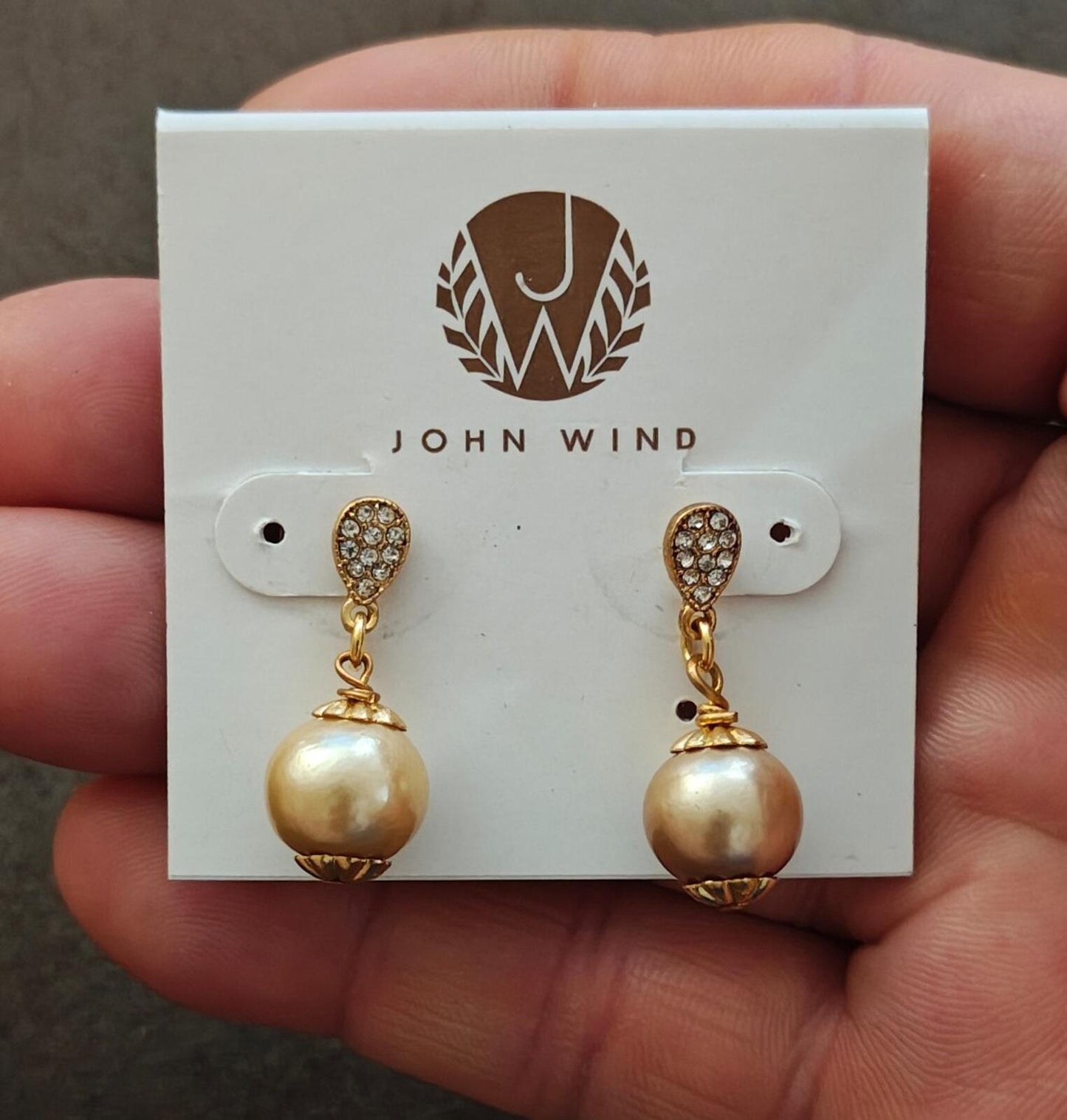 John Wind Dangle Drop Gold Tone Earrings New