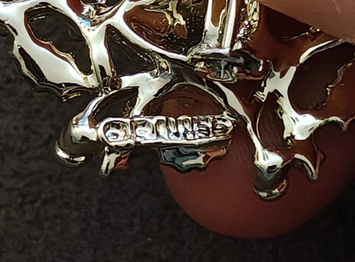 1960s Signed Gerry's Reindeer In a Holly Wreath Gold Tone Enamel Brooch