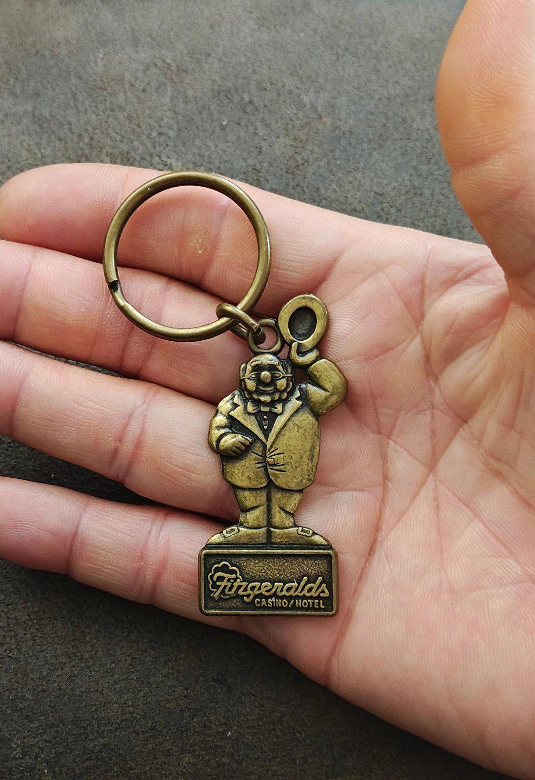1990s Brass Fitzgerald’s Casino Hotel Las Vegas Mr. O’Lucky Keychain