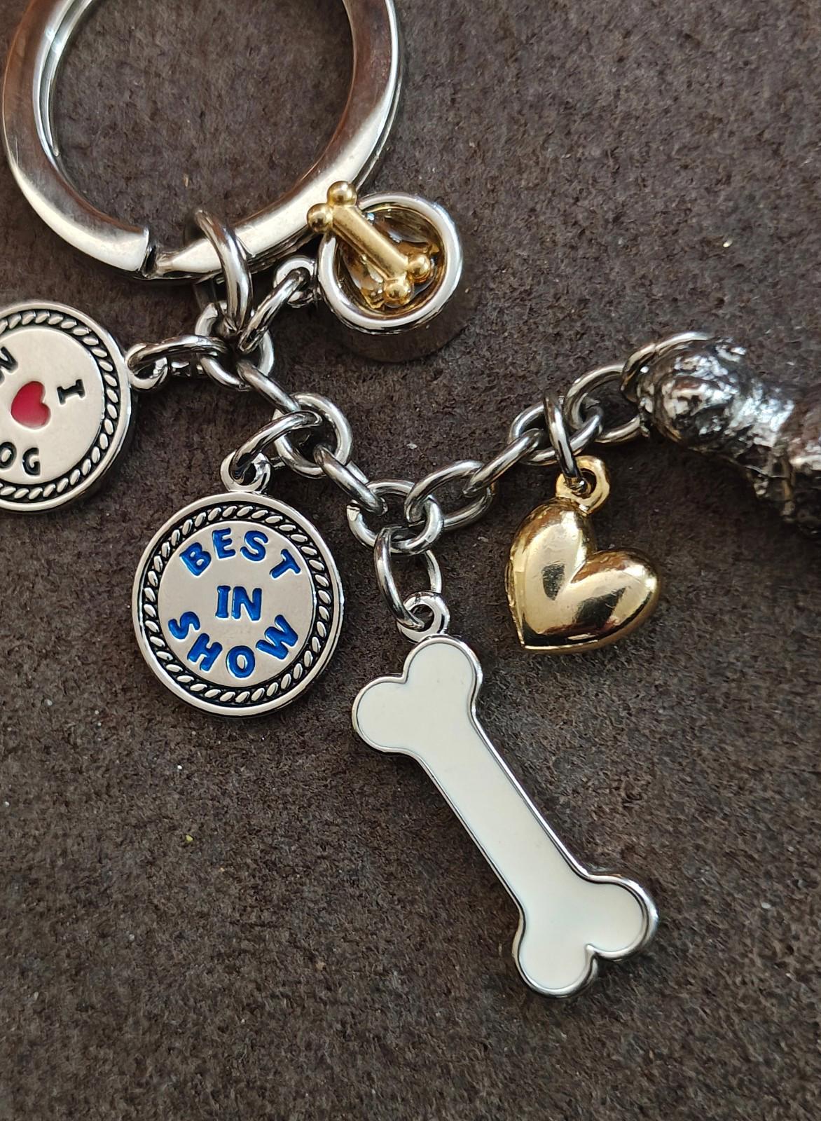 1990s Vintage I Love My Dog Purse Charm Keyring