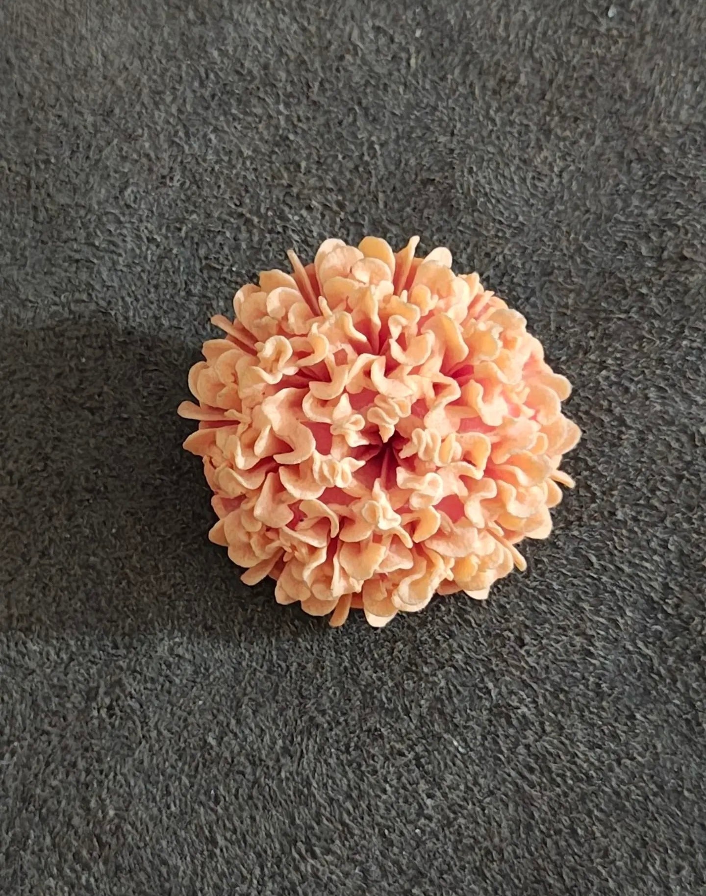 1940/50s Celluloid Carved Orange Pastel Flower Brooch Pin