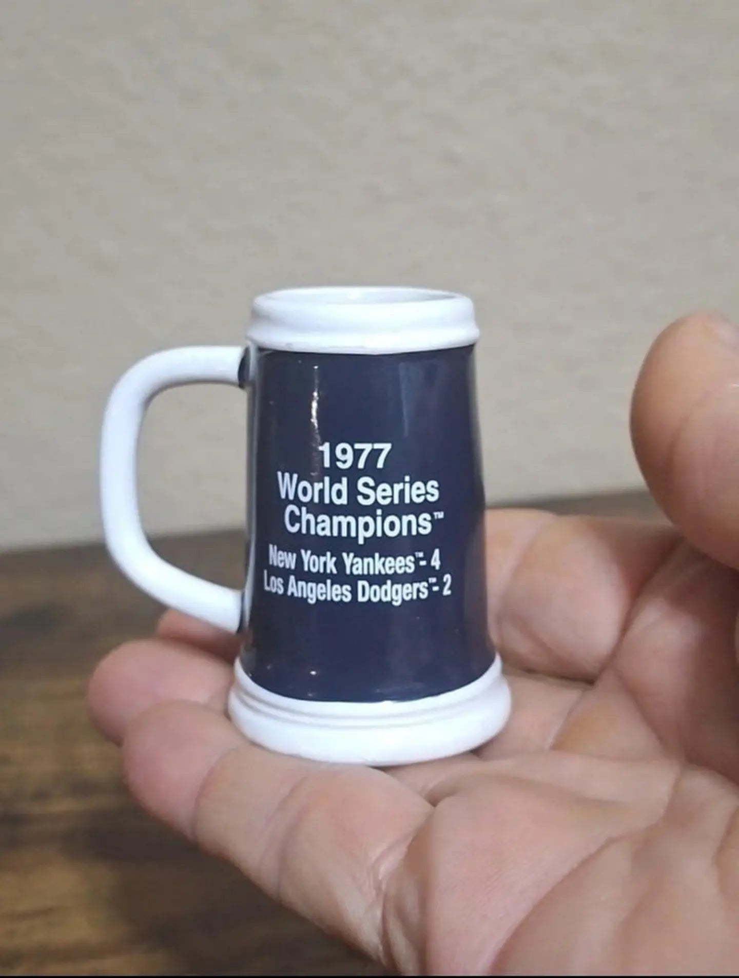 New York Yankees 1977 World Series Champions Decorative Miniature Mug.