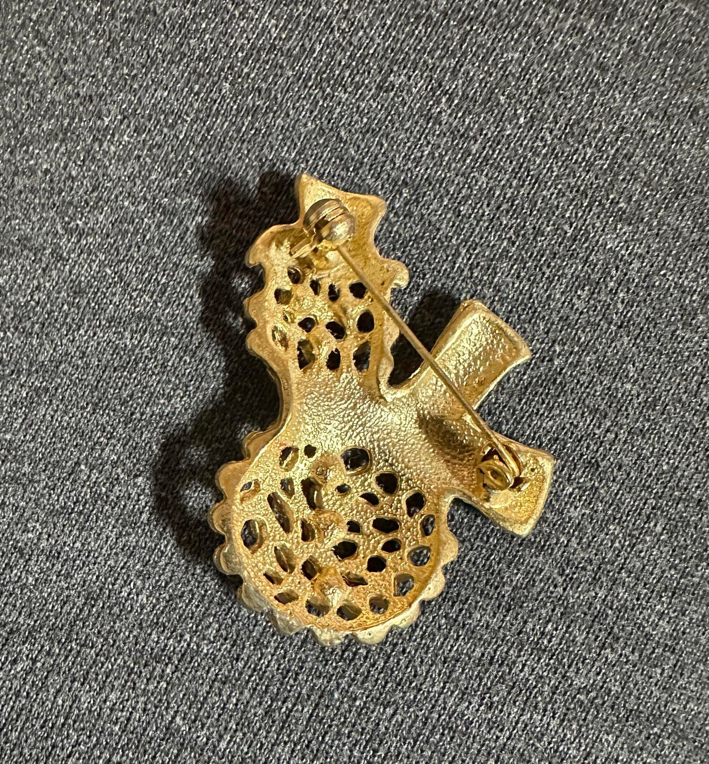 1970’s Snowman Brooch With Rhinestone Embellishments