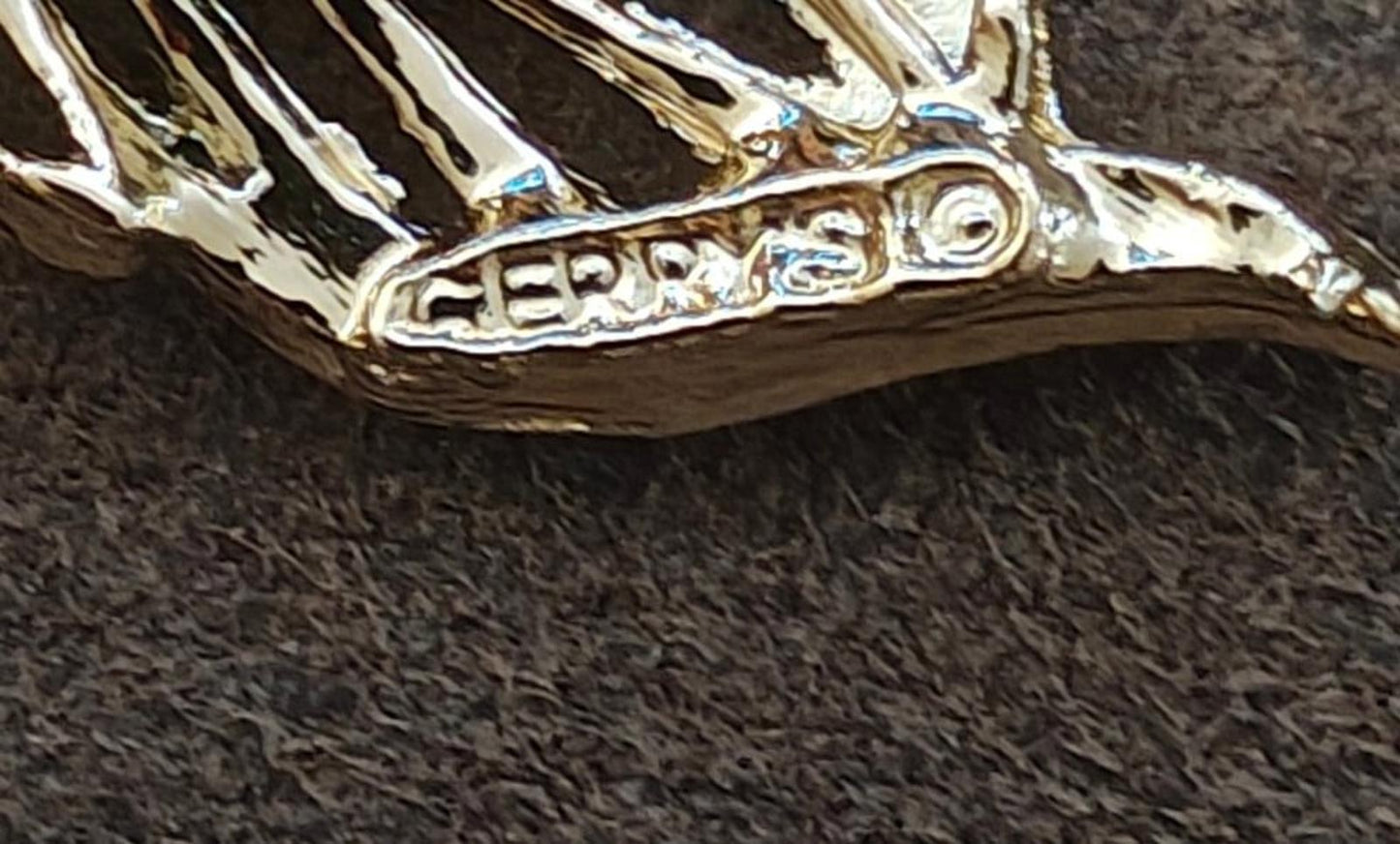1980s Gerry's Open Work Gold Tone Feather/Leaf Brooch