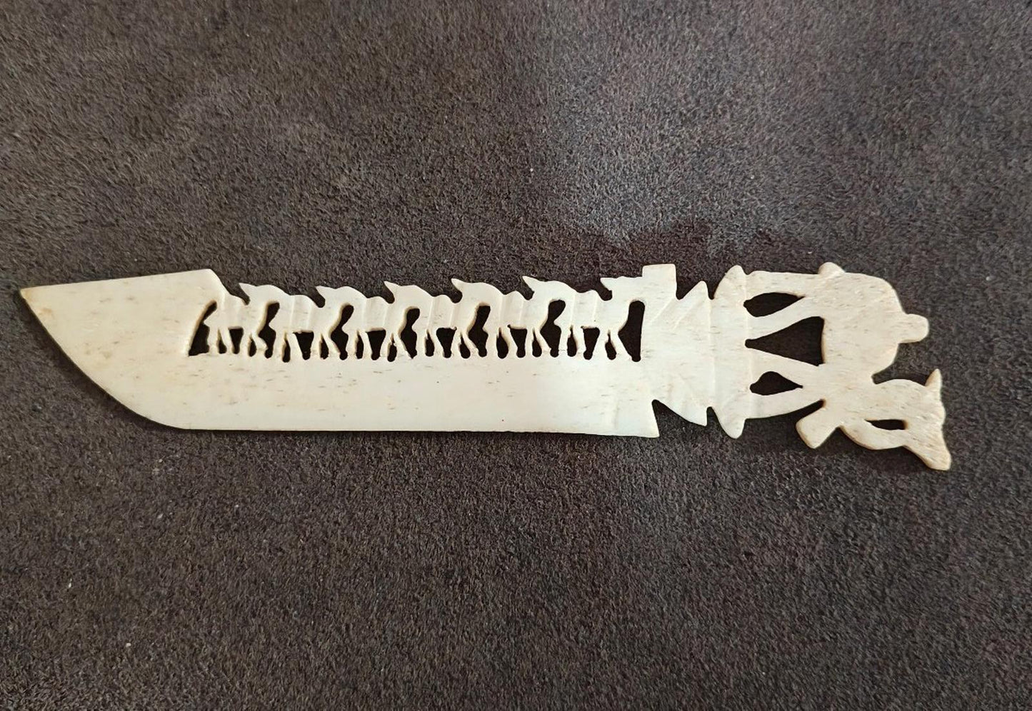 Early 20th Century Hand Carved Bone Camel Letter Opener Bone Folder