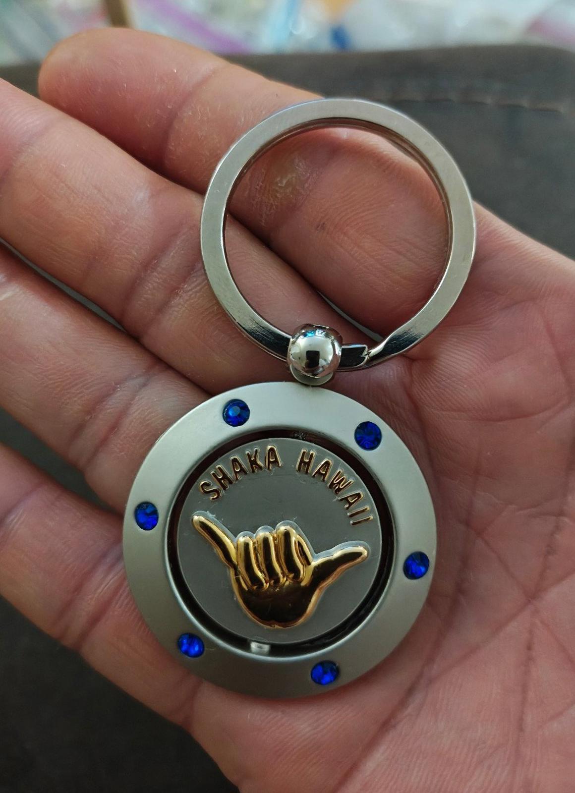 Shaka Sign Two Tone Double Sided Keychain/Keyring