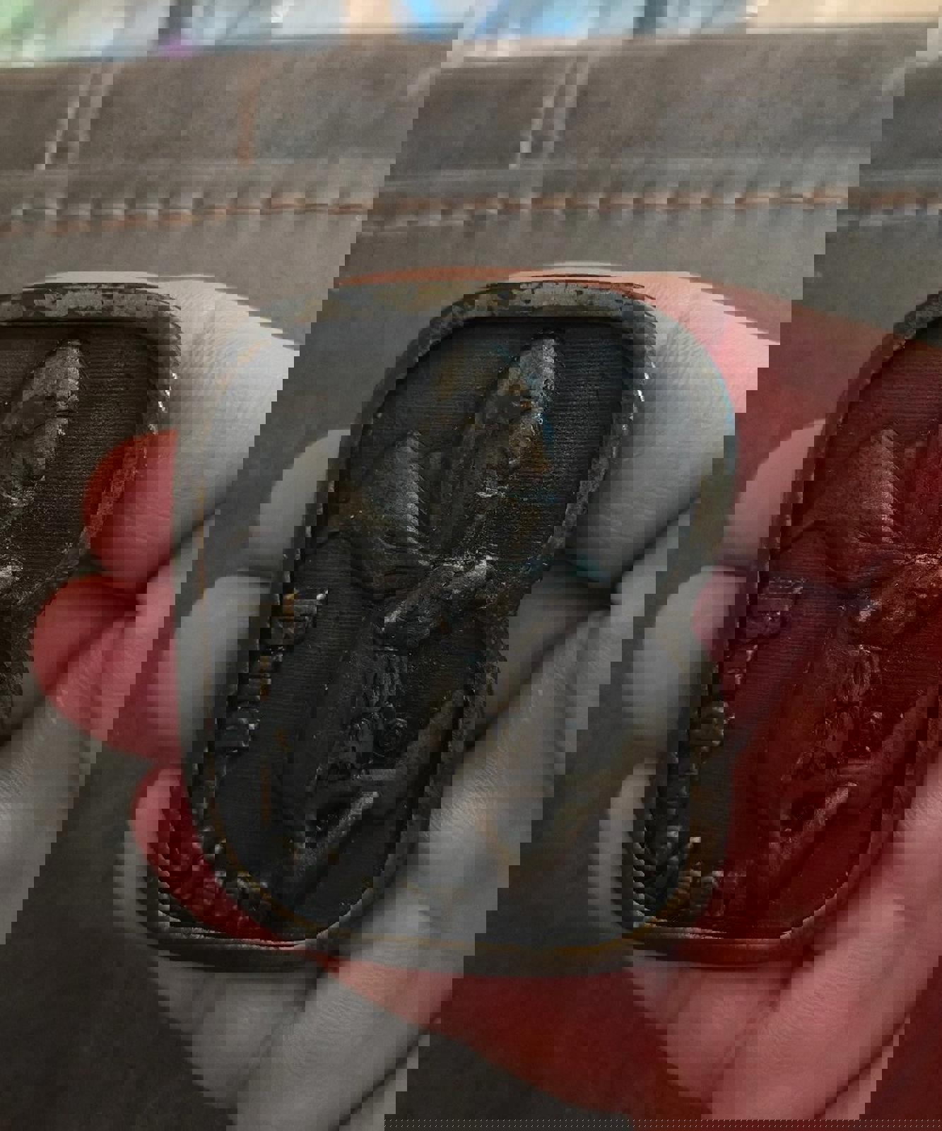 Cool Vintage 1976 Budweiser Original Budman Brass Belt Buckle.