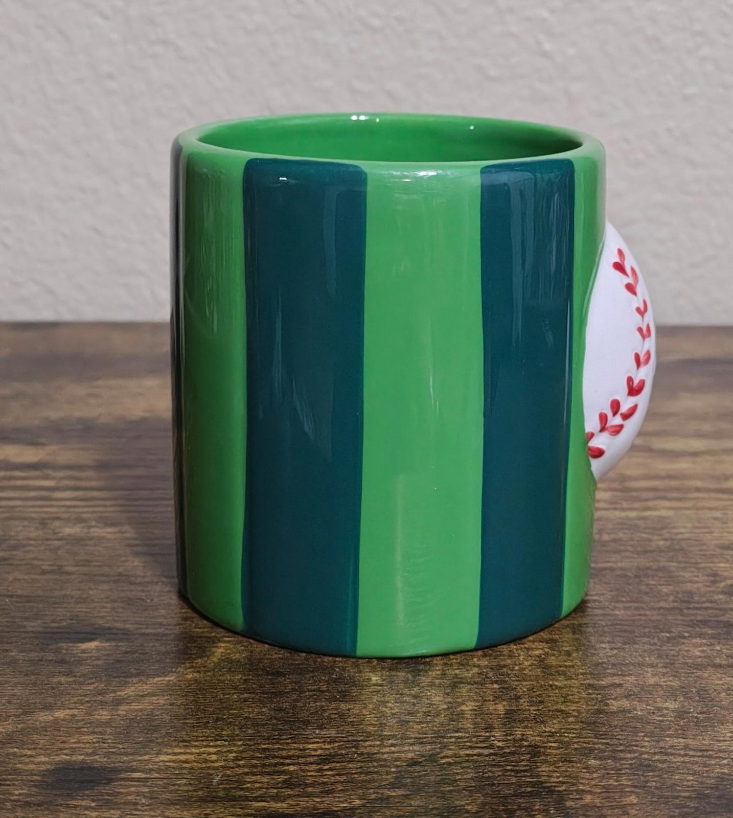 Hand Painted 3D Embossed #1 Dad Baseball Mug