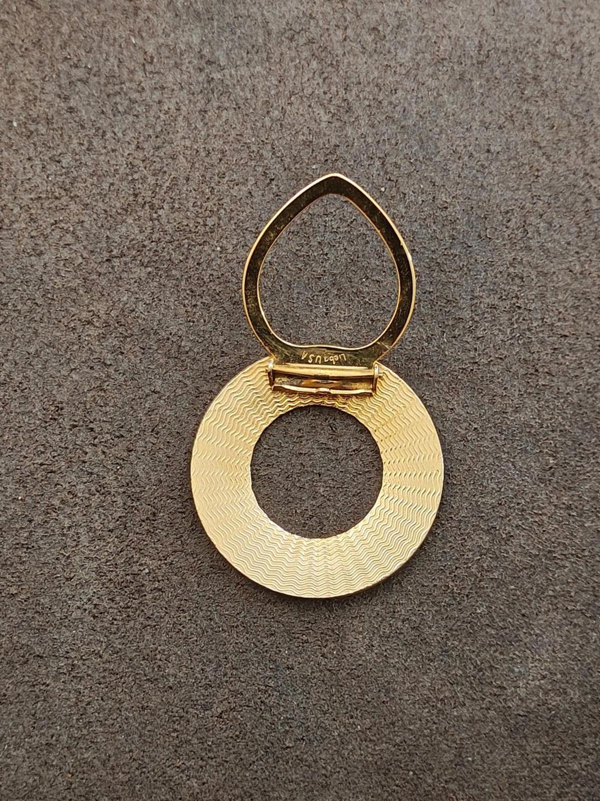 1960/70s Vintage Lieba USA Gold Tone Round Textured Scarf Clip