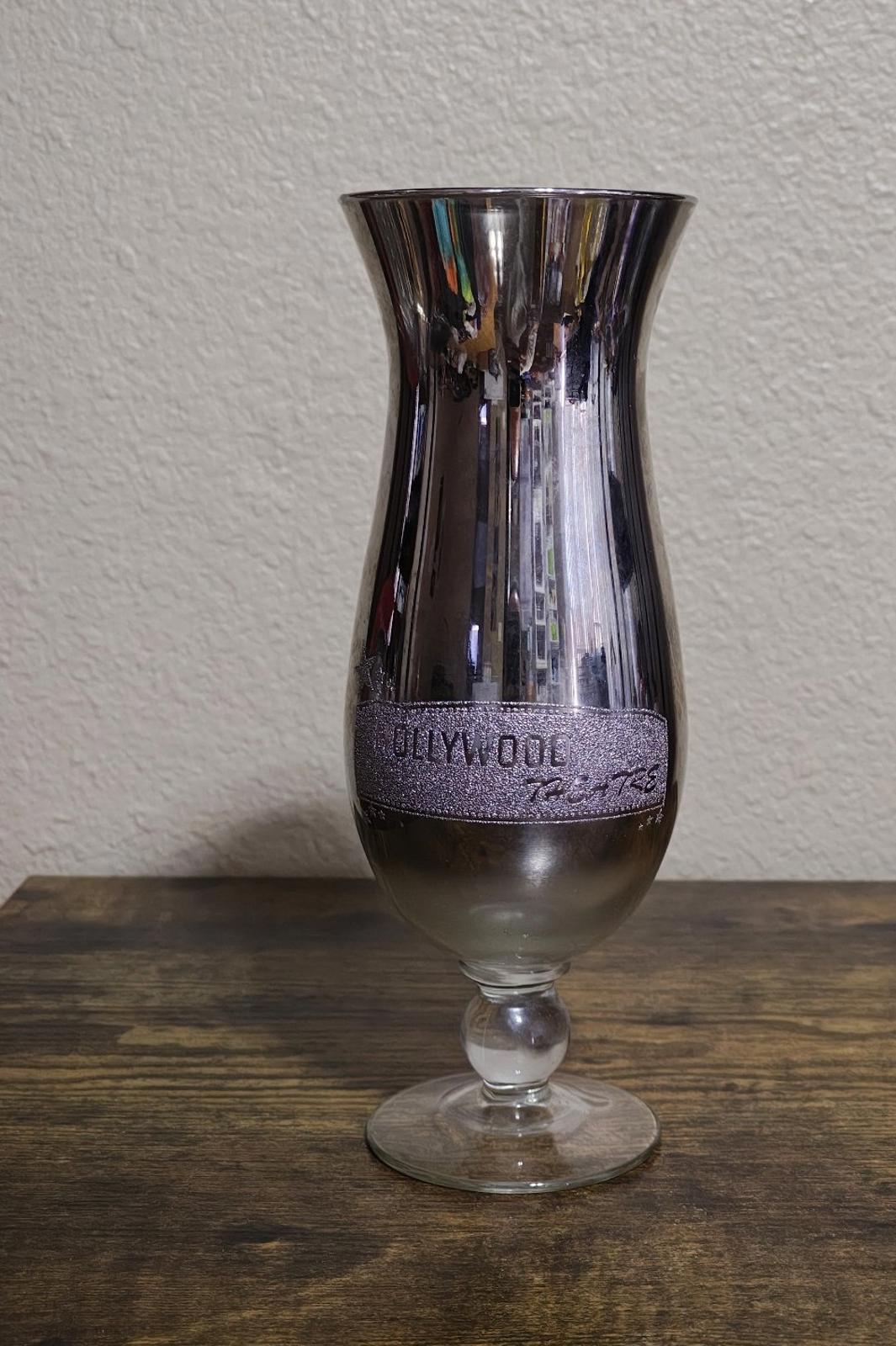 1990's Mirrored MGM Grand Hollywood Las Vegas Goblet/Hurricane Glass