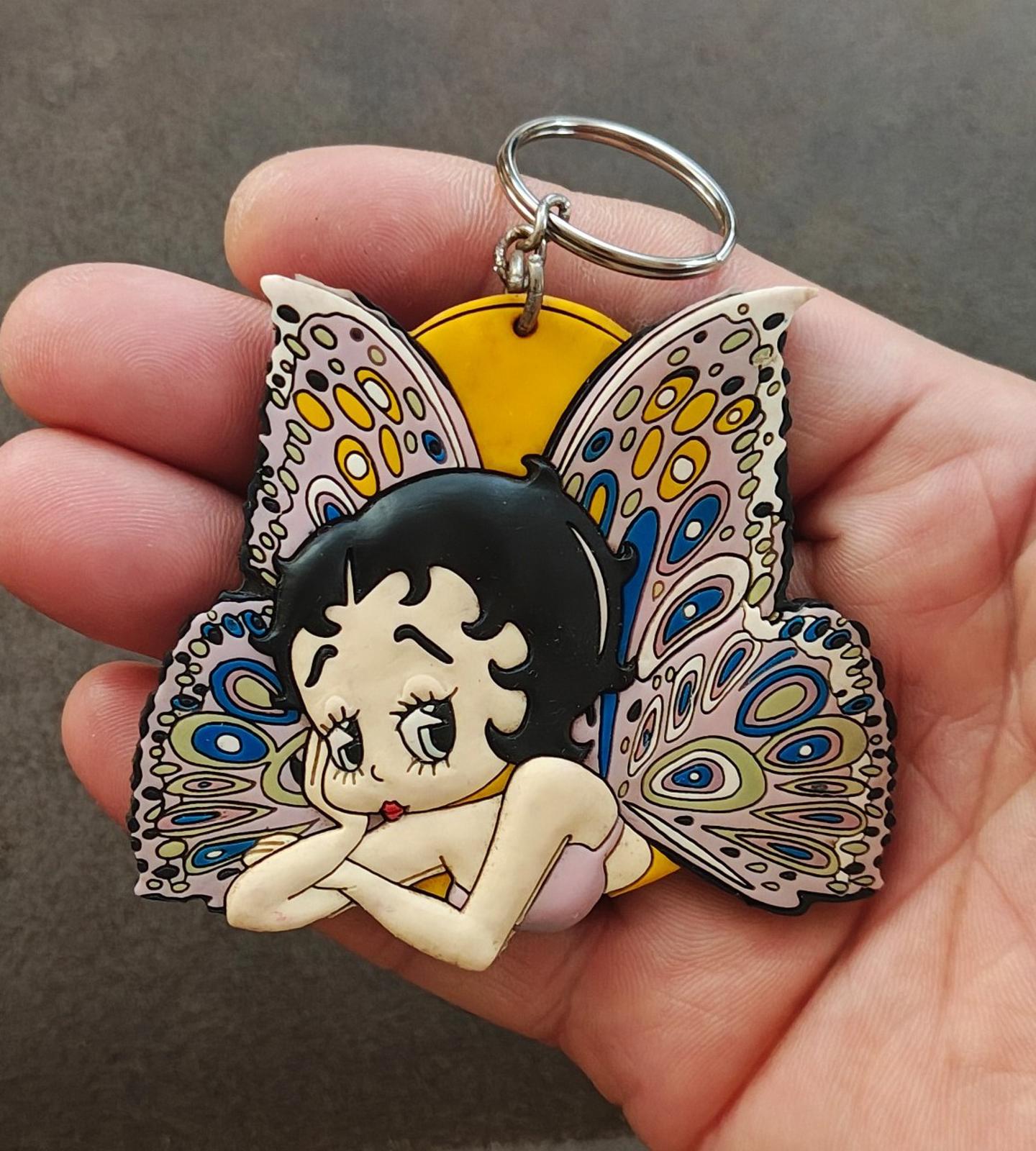 1997 Betty Boop With Butterfly Wings Rubber Keychain