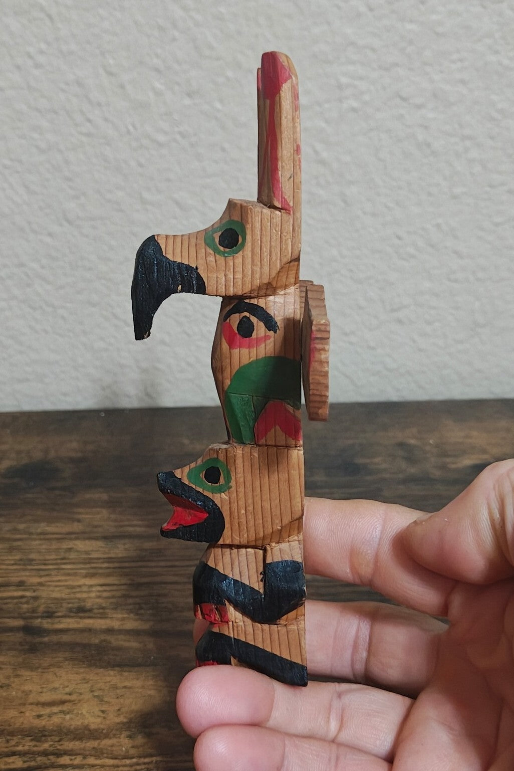 1970s Hand Carved Model Totem Pole