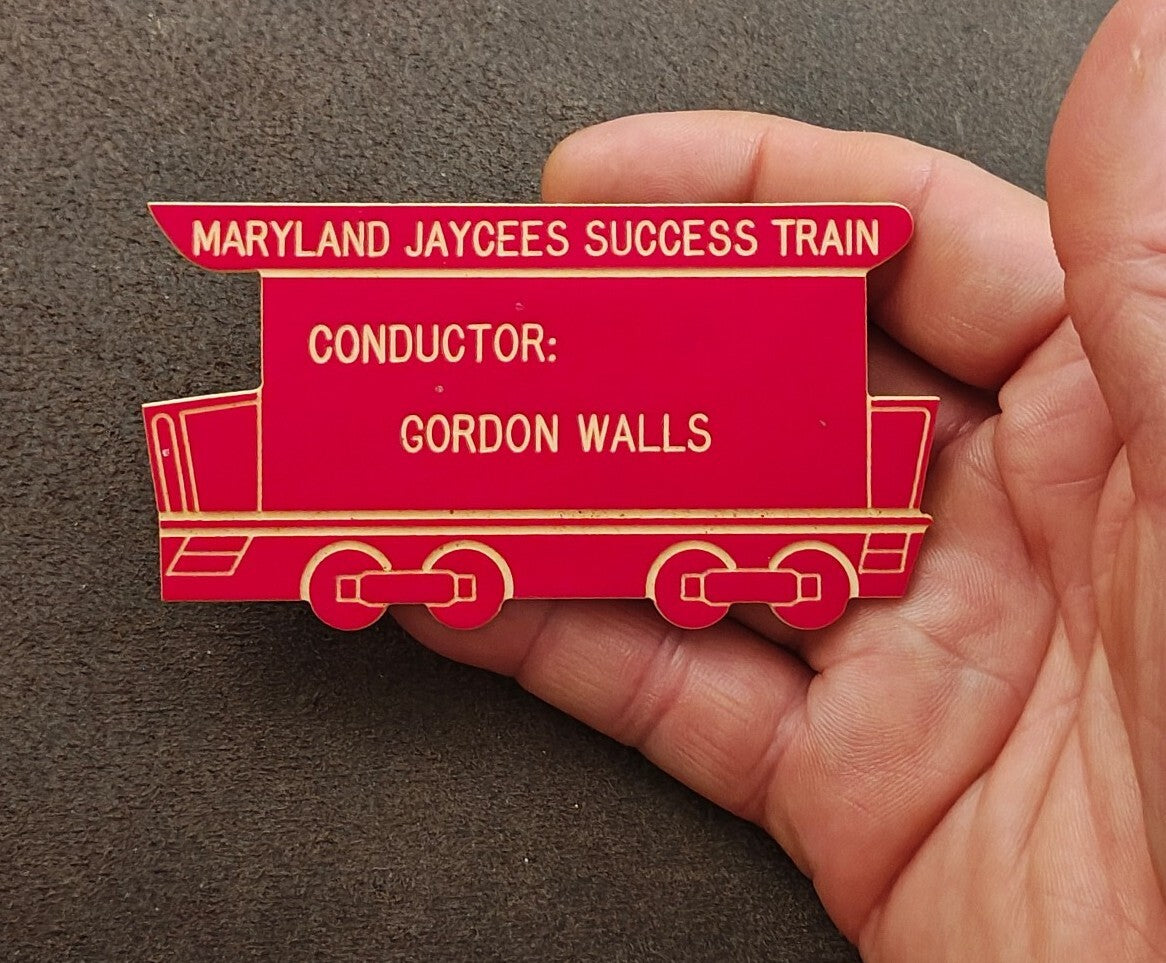 1970s/80s Maryland Jaycees Large Red Plastic Pin