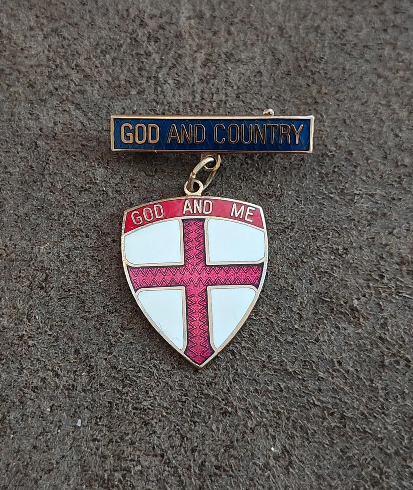 1980's God And Country God And Me Boy Scouts of America BSA Gold Tone Pin