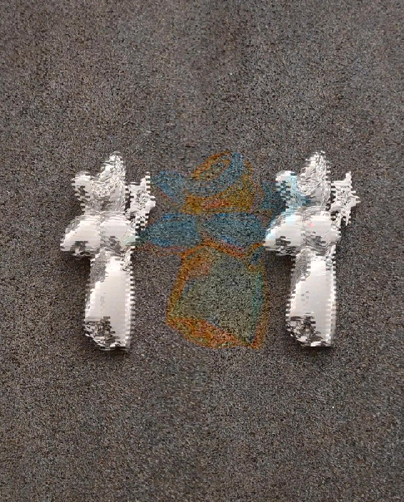 1980's Angel With Star Wand Two Tone Rhinestones Brooch