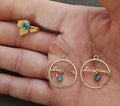 1970's Blue Topaz Stone December Ring & Dangle Earrings Set