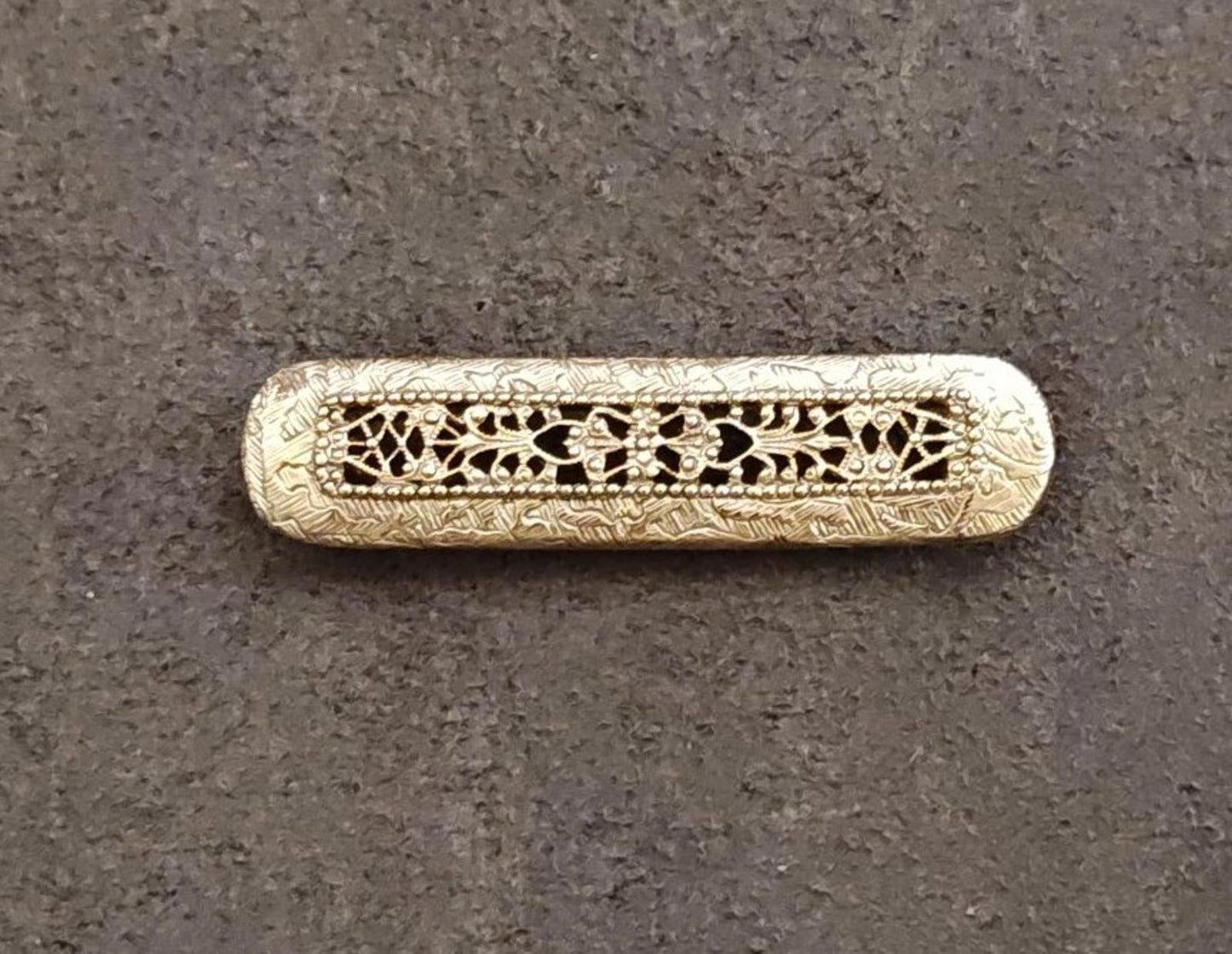 1980s Gold Tone Victorian Filigree Style Brooch