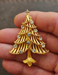 1960s/70s Gold Tone Four-tier Open Slat Christmas Tree Brooch