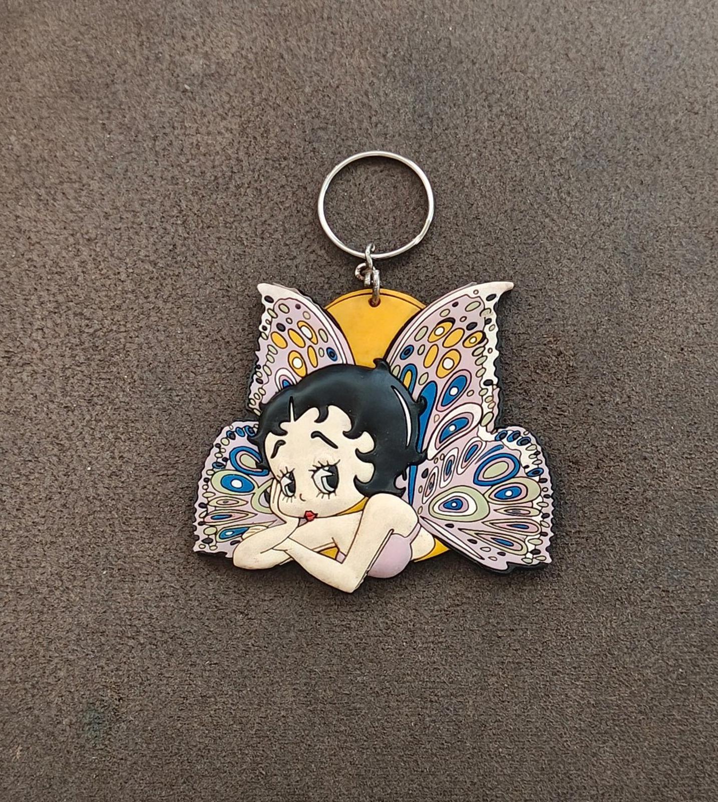 1997 Betty Boop With Butterfly Wings Rubber Keychain