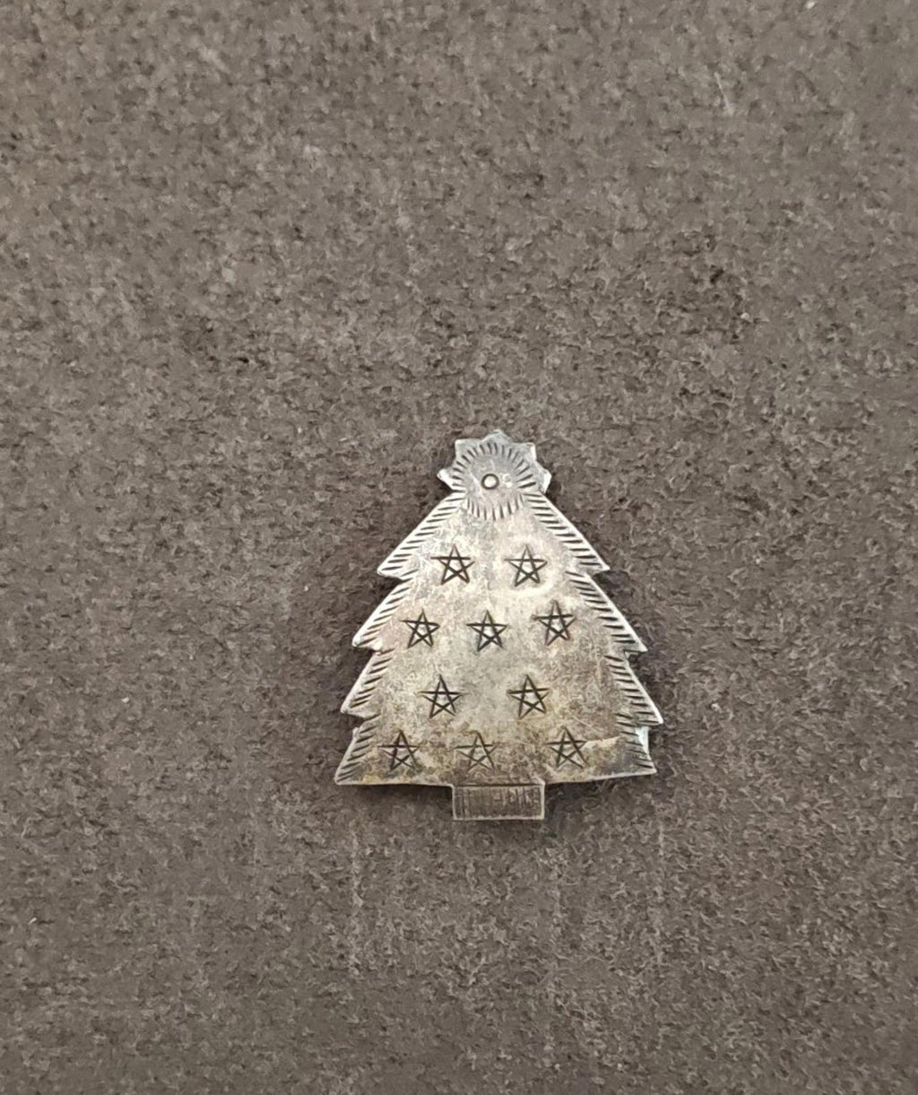 1970s Silver Tone Christmas Tree Brooch