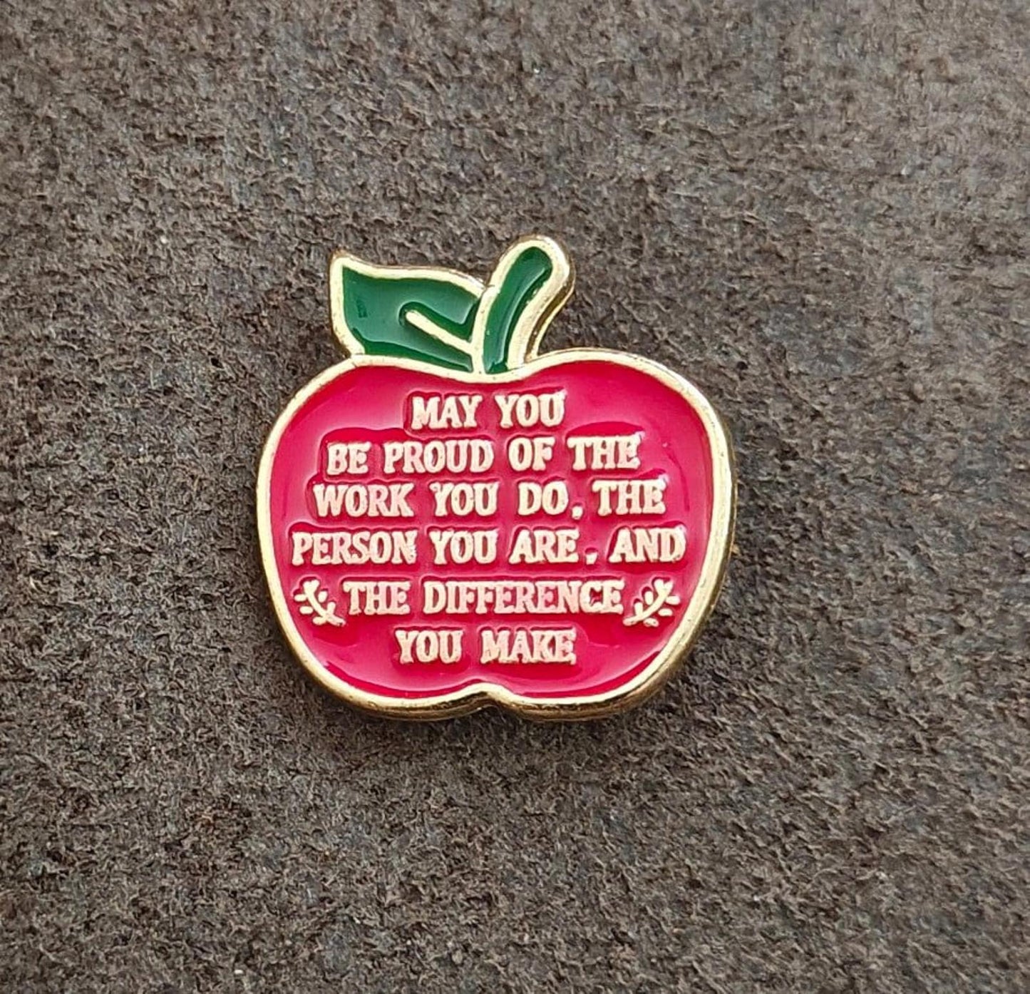 1980's Teacher Appreciation Gold Tone Enamel Pin