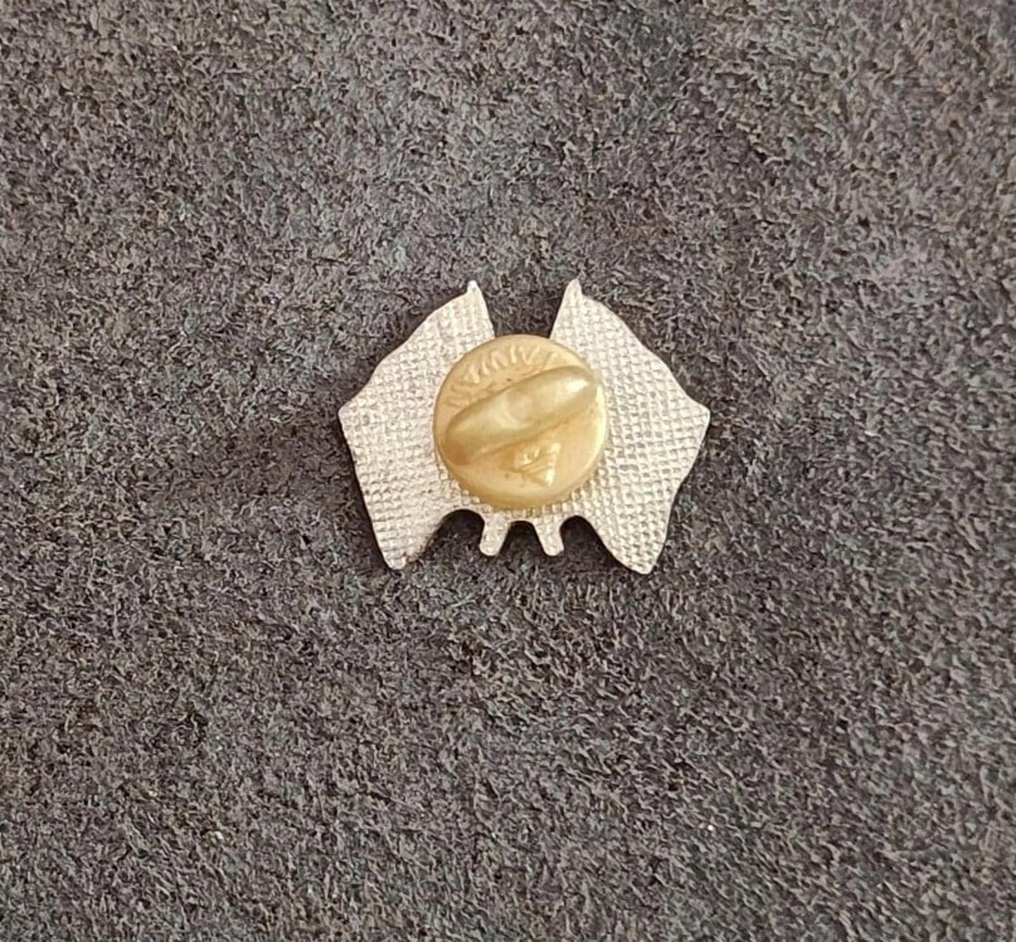 1980's American Flag and Checkered Flag Gold Tone Pin