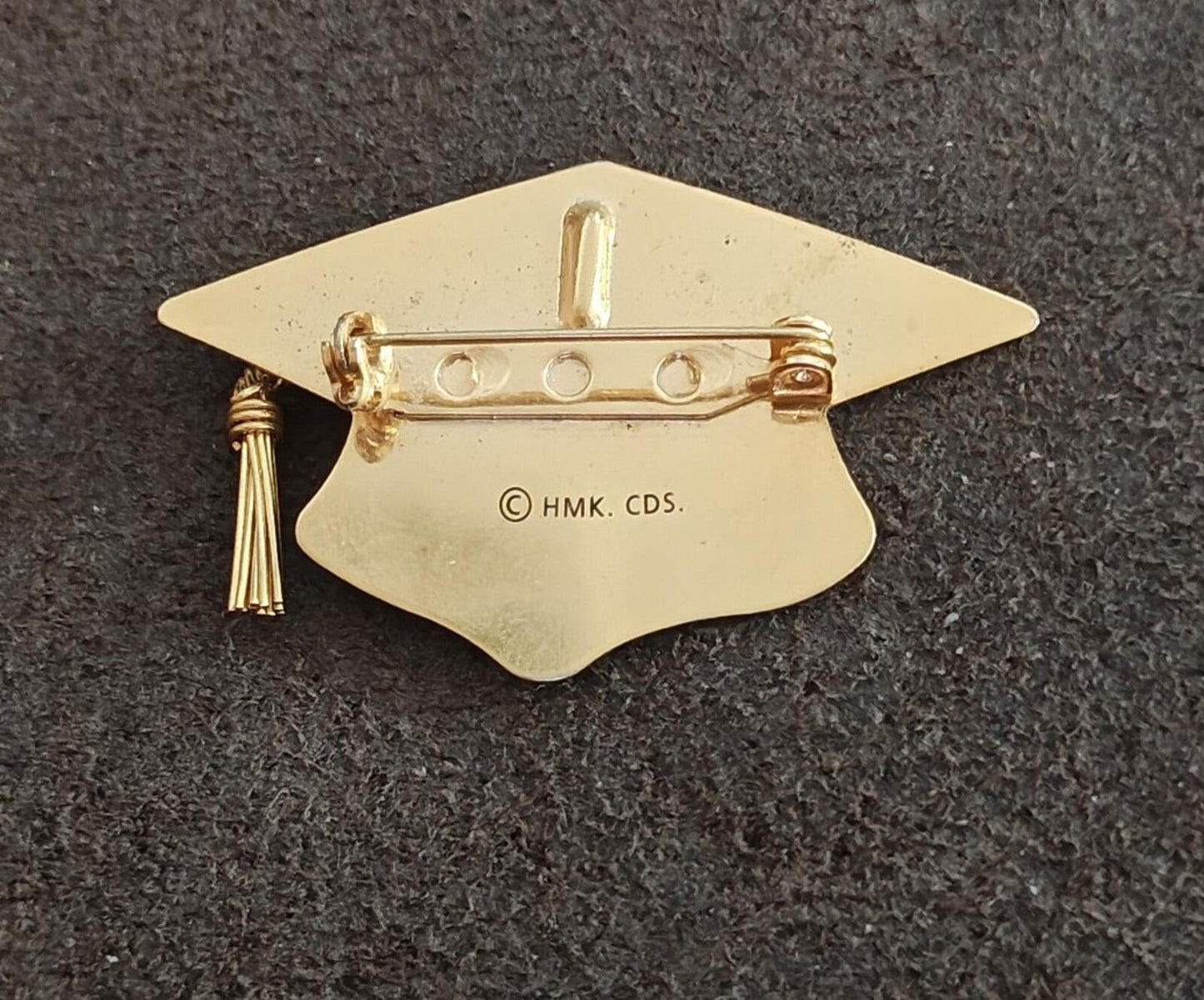 1980s/90s Gold Tone With  Black Enamel Hallmark Graduation Cap Brooch