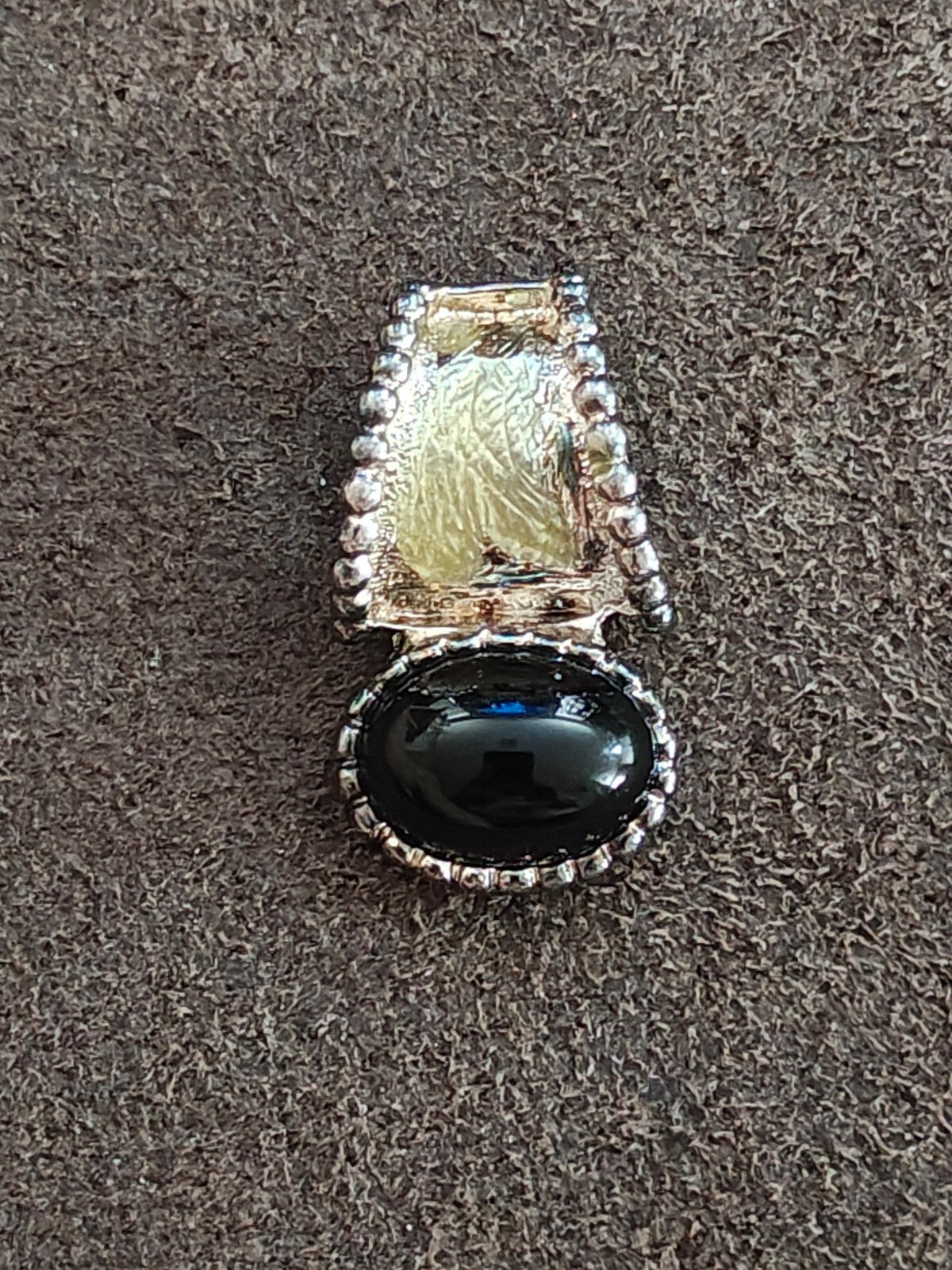 1990s Premier Designs "Mira" Two Tone Slide Pendant.