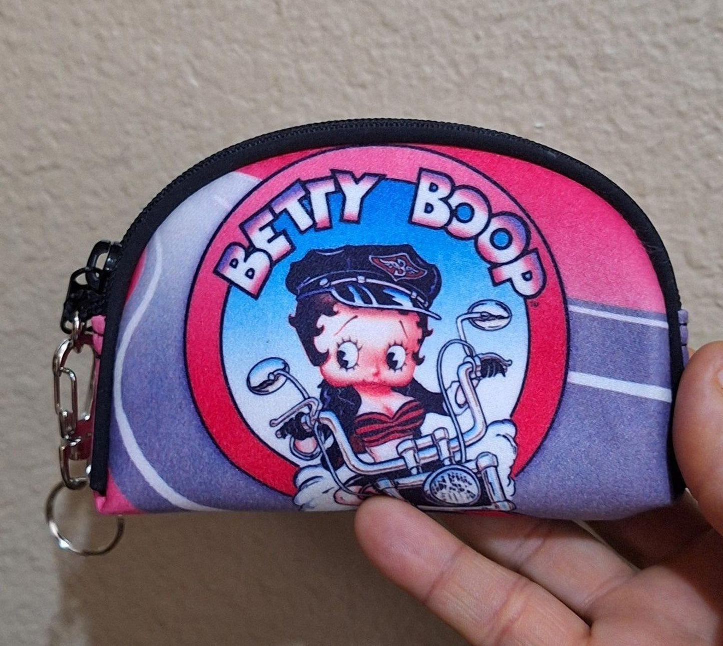 2002 Betty Boop Riding Her Motorcycle Wallet Coin Purse Cosmetic Bag