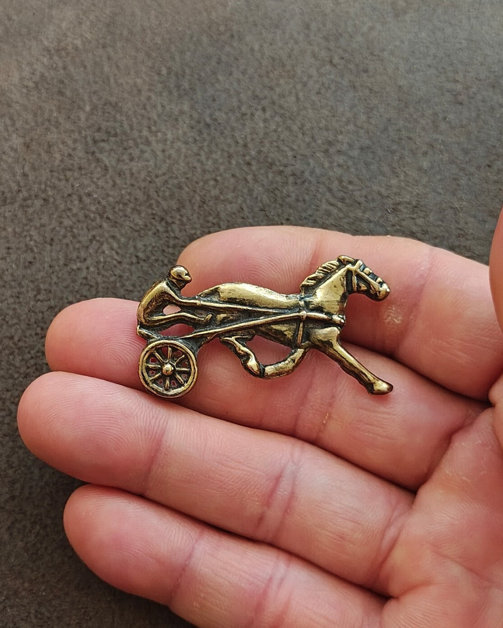 1950s/60s Brass Tone Horse & Rider Pin