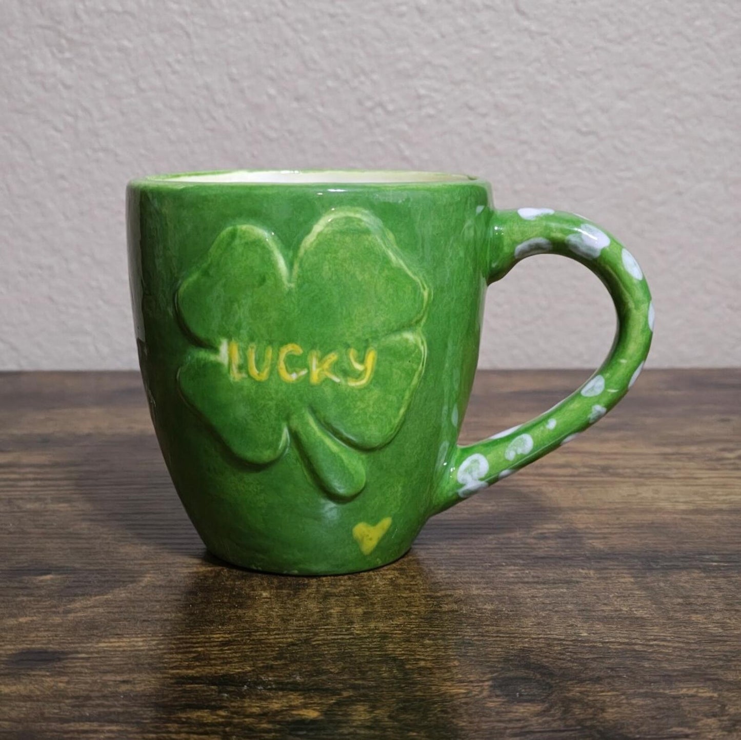 Large Green Lucky Ceramic Mug
