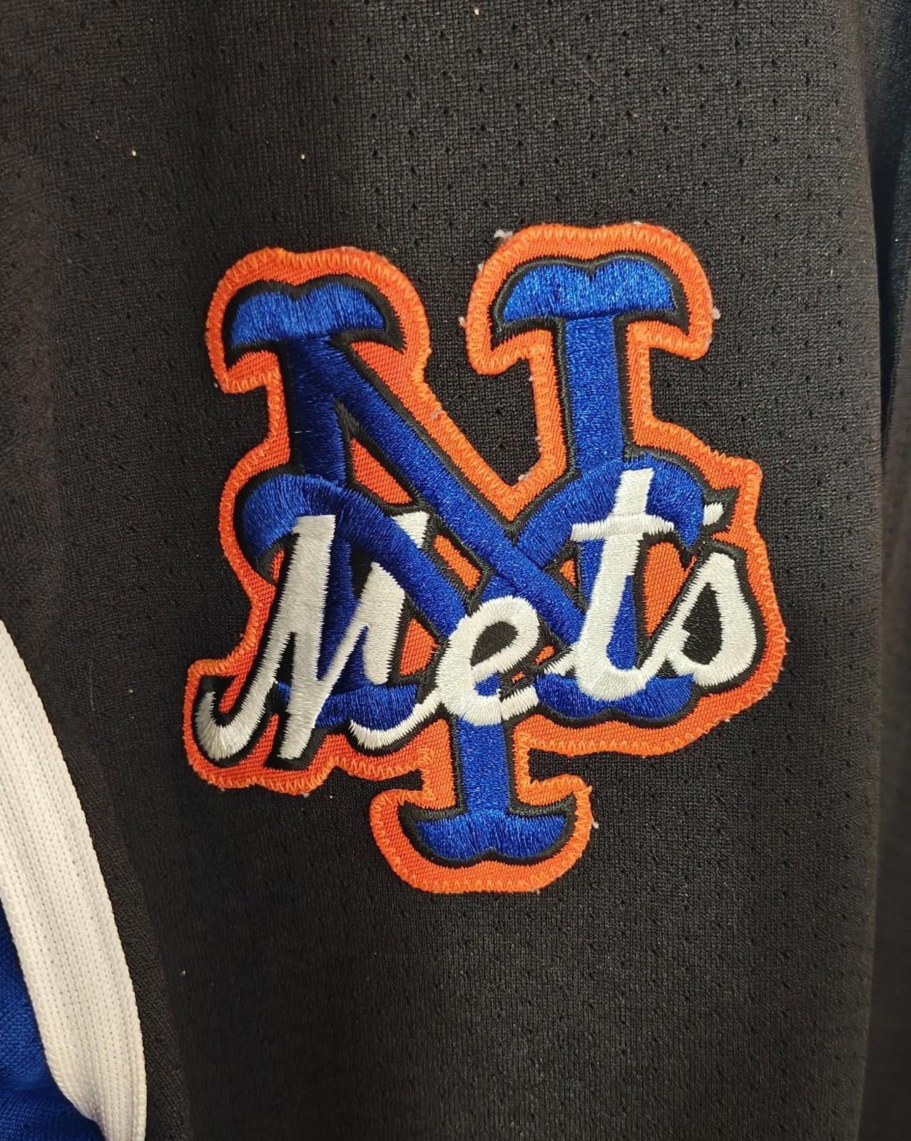 1990's Majestic New York Mets Big Patches Black Jersey