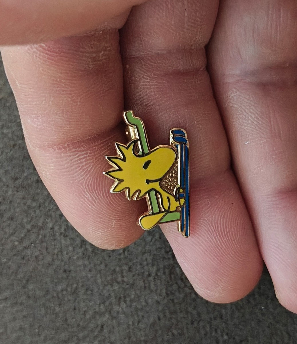 1970s Peanuts Woodstock Riding a Ski Lift