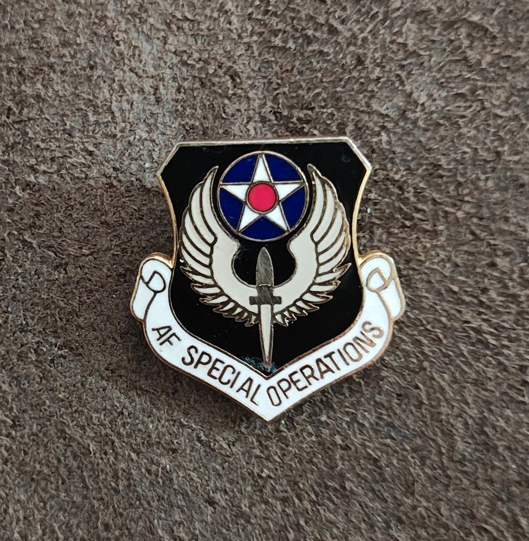 1990s US Air Force Special Operations Gold Tone Enamel Pin