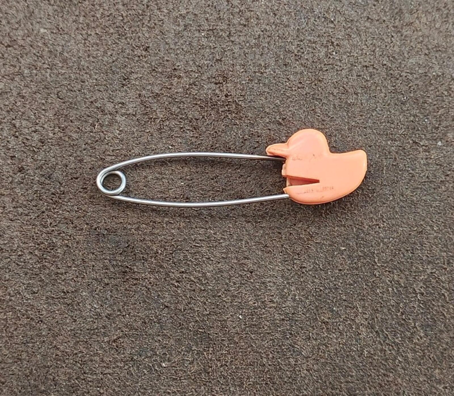 1970s Plastic Orange Duck Diaper Pin