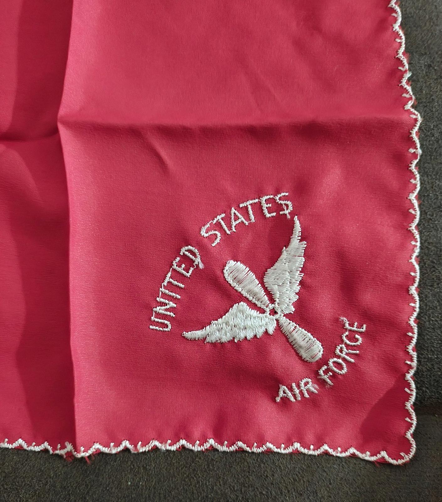 1940s World War 2 Set of Three U.S.A.F. Embroidered Souvenir Handkerchiefs