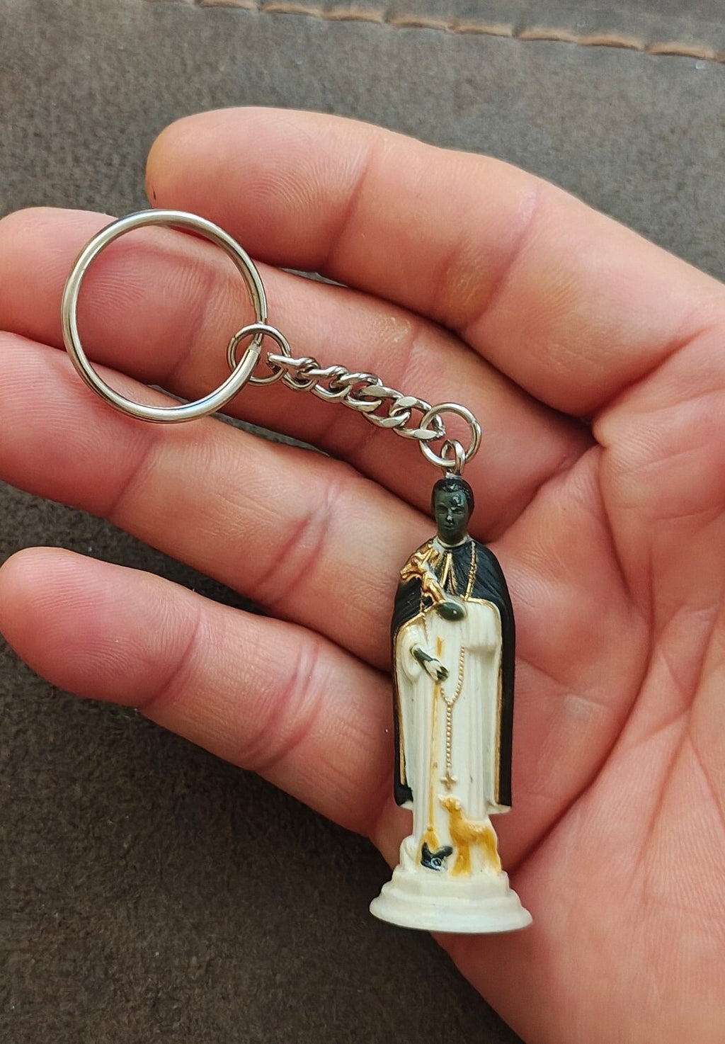 1990s Saint Martin de Porres Plastic Keychain